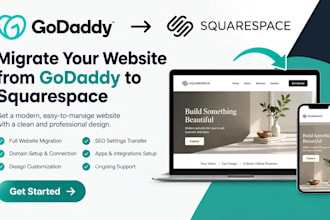 migrate your godaddy website to squarespace and redesign to your choice