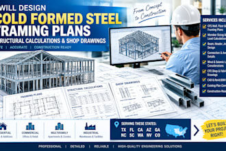 design cold formed steel framing plans structural calculations and shop drawing