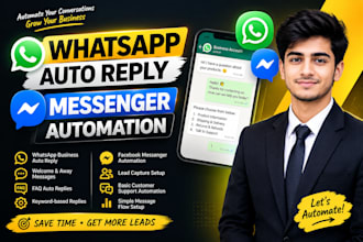 set up whatsapp and facebook messenger autoreply automation