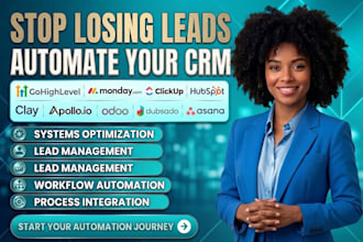 do gohighlevel monday clickup hubspot clay appollo odoo dubsado asana automation