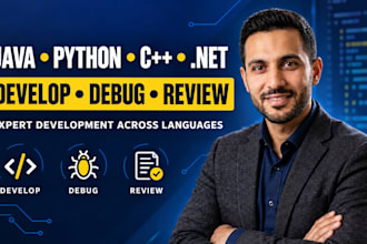 develop debug or review java python c and web applications