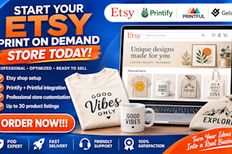 set up etsy print on demand store with printify printful and gelato