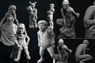 sculpt custom 3d miniatures figurine creature 3d character model for 3d printing