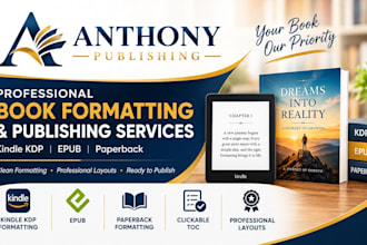 format ebook for kindle KDP, epub and paperback