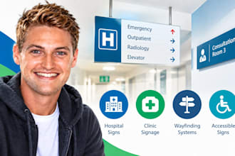 design hospital signs, clinic signage and healthcare wayfinding sign systems