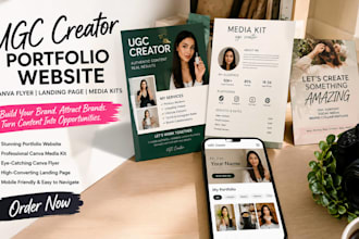 design ugc creator portfolio website canva flyer canva landing page media kits