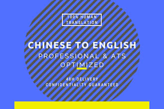 translate resume and cover letter to english