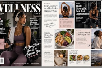 do magazine design, brochure, booklet, ebook, catalog and newsletter layout