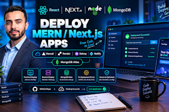 deploy your mern or nextjs app on vercel, render, railway with mongodb atlas
