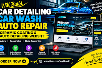 build car detailing car wash auto repair ceramic coating auto detailing website