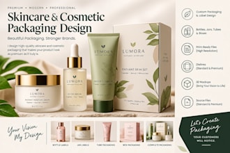 design skincare cosmetic labels and product packaging