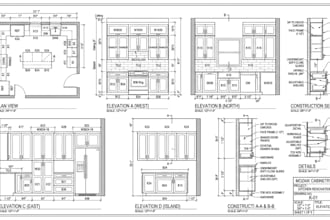create mozaik kitchen layouts, shop drawing, cabinet drawing and cnc files