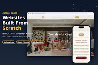 build a modern responsive custom coded website for you