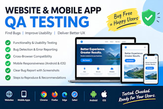 manual test your android, IOS app and web app