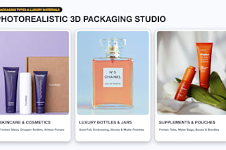 create 3d product mockups packaging renders and bottle designs