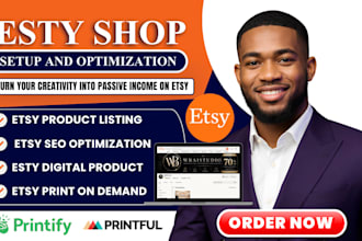 do etsy shop setup, etsy digital products, etsy print on demand etsy seo listing