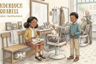 aquarell kinderbuch illustration und buchillustration für bilderbuch erstellen