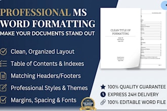 do professional ms word document formatting and cover letter design
