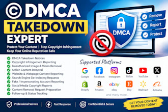 remove copyright leaked and defamatory contact on social media under dmca