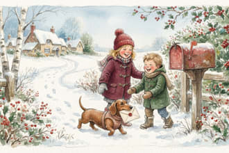 weihnachtsbuch und kinderbuchillustration für die feiertage