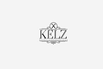 design unique barber barbershop badge typography logo