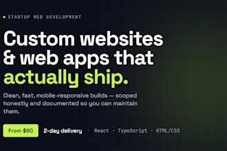 build a custom website or web app for your startup