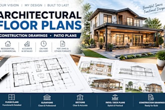 create architectural floor plans, constructions drawings, deck plans patio plans