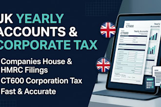 submit UK yearly accounts and corporate tax filings for companies house and hmrc
