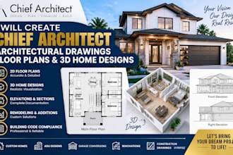 create chief architect architectural drawings floor plan design 3d