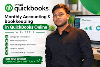 do monthly accounting and bookkeeping in quickbooks online with setup