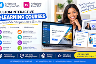 create custom interactive elearning courses in articulate storyline or rise 360