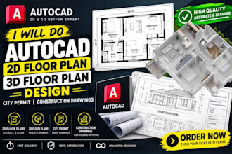 architect city permit construction drawings 2d floor plan 3d floor plan design