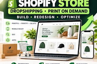 create  shopify store dropshipping  print on demand website shopify website
