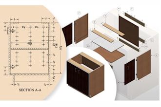 create details millwork furniture and cabinet shop drawing, enhanced, casework