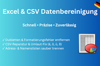 clean, format and fix your excel and CSV spreadsheet data in german