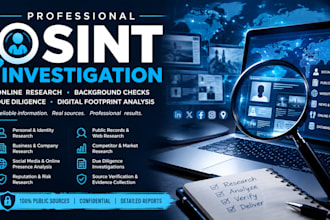 conduct professional osint online investigation and online research