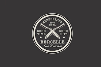 design a professional barber and barbershop logo