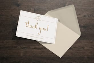design a thank you card for your brand