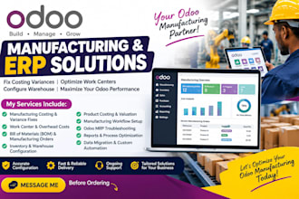 fix odoo manufacturing costing variances, work center overheads, warehouse