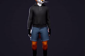 create a custom vrchat avatar vrc avatar furry, nsfw avatar with 2d and 3d model