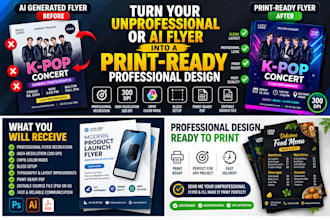 redesign your ai generated flyer into a professional print ready design