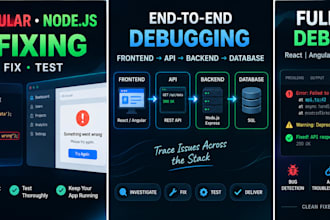 fix bugs in your react angular nodejs application