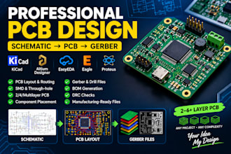 design professional pcb layout, schematic and gerber files