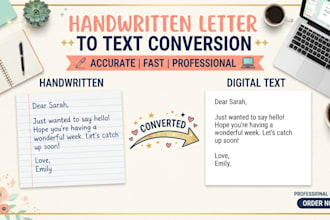 convert your handwritten to text for letter writing or essay