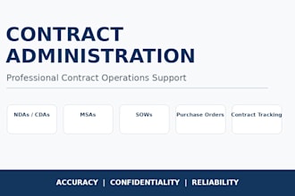provide professional contract administration and contract management support