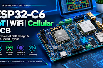 design esp32 c6, iot, wifi and cellular pcb