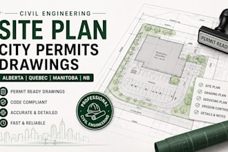 civil engineering site plan city permits drawings in alberta quebec manitoba nb