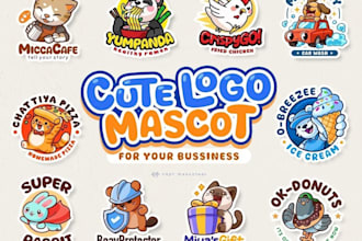 design a cute kawaii mascot character logo