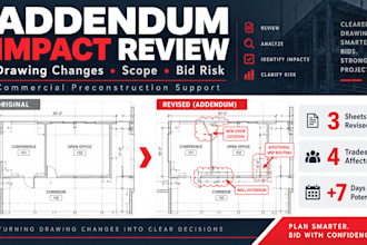 review construction addenda and drawing revisions for bid impacts