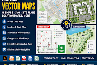 design custom vector maps, gis maps, svg, site plans, and location maps